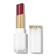 REVLON Super Lustrous Glass Shine Balm, Hydrating Tinted Lip Balm with Hyaluronic Acid, Aloe & Rose Quartz, Medium-Dark Plum Lipstick, 016 Glassy Ruby