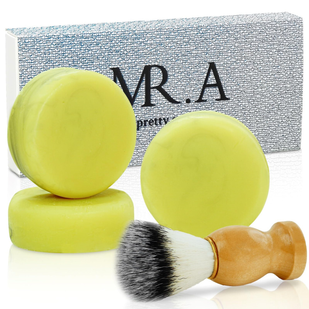 Mr.a Light 3Pack Shaving Soap For Men Shaving Soaps Puck For Sensitive Skin Unscented Shave Soap Bar Rich Lasting Lather Natural Scent