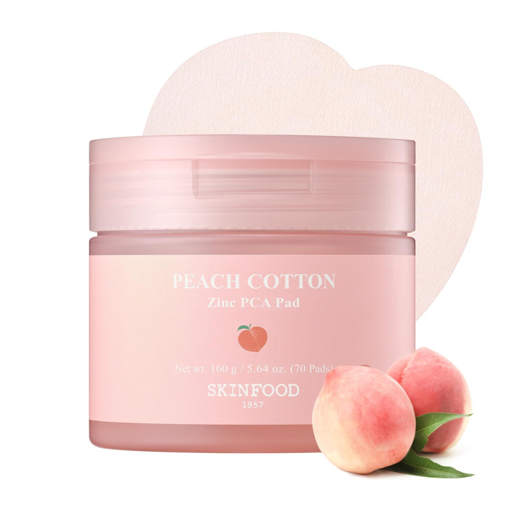 Skinfood 1957 Peach Skinfood Cotton Zinc Pca Toner Pads Korean Skincare For Dual Functional Hydrating Soothing & Matte Velvety Finish Stocking Stuffers Sebum Co