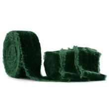 SIMISI RIBBON Tummanvihre rispaantunut samettinauha 1,5 tuumaa ksintehty vintage nauha joulukuusen lahjapaketointiin ulkona seppele Garland Hiustar