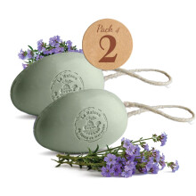 La Maison du Savon - Verbena French Soap on a Rope Duo - Fugtgivende h?nd- og kropss?bebarer med ?kologisk sheasm?r ?selm?lk - Naturlige ingredie