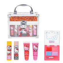 Il set mini valigetta Hello Kitty Beauty include un tubo per lucidalabbra, balsamo per labbra, lucidalabbra compatto per pigiama party per ragazz