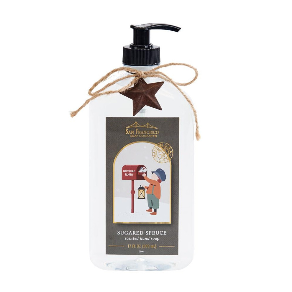 San Francisco Soap C San Francisco Soap Company Santa Hand Soap - Sugared Spruce (17 Ounce) | Dye-Free Hand Soap | Perfect Holiday Gift | Unisex