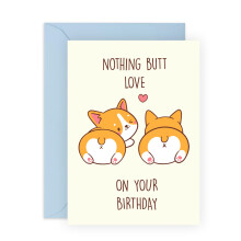 CENTRAL 23 Makkarakoiran syntympivkortti hnelle - Corgi Love - Hyv syntympiv kortti idille islle pojalle tyttrelle - lahjat miehille, na