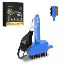 Joooones Mini Spazzola da Golf con Setole in Nylon/Ottone e Portachiavi Retrattile - Spazzola Tascabile Non Lascia Tracce Spazzole Bifacciali Pul