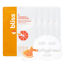 Bliss Skincare Tuchmasken – Gesichtsmasken mit Vitamin C und Niacinamid – biologisch abbaubar – 5 Stück