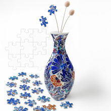 3D-puzzelvaas Unieke bloemenvaas voor volwassenen Gemaakt door 160 gebogen plastic puzzelstukjes Vazen voor bloemen Thuis Creatief cadeau voor ouders