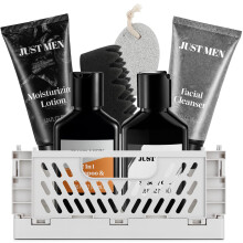 Presentkorgar fr mn - 7 st Body Wash & Skin Care Kit fr mn | Allt-i-ett presentset fr sktsel och bad med Cedrus Atlantica-doft | Fdelsedag