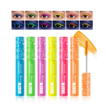 Mascara per ciglia 6 colori Mascara per ciglia voluminose Rosso Arancione Giallo Viola Verde Blu Allungamento colorato Definisce Ciglia arricciat