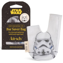 Torba na mydlo Kitsch x Star Wars Stormtrooper - Opatentowany worek siatkowy Uchwyt na mydlo do myjki do ciala - Wydluza czas uzytkowania i zapobiega
