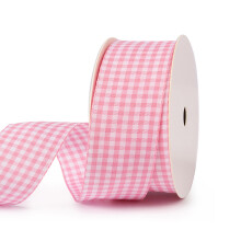 Roze geruit lint Gingham lint Geruit lint 1,5 inch 25 meter per rol 100% polyester geweven rand voor handwerk Cadeauverpakking Bruiloft decoratie (ro