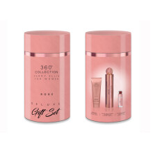 Perry Ellis 360 Collezione Ros? - Set regalo in contenitore da 3 pezzi - Eau de Parfum da 3,4 once, Gel doccia da 3 once, Mini spray da viaggio E