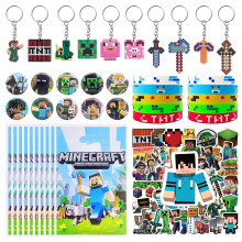 Xioose pour les fournitures de fte d'anniversaire de style pixel 90 pices de cadeaux de fte pour enfants comprenant 50 autocollants 10 sacs ca