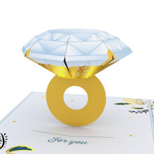 Lovepop-trouwkaart met pop-upcadeau - bruiloftsnotitie - handgemaakte 3D pop-up wenskaart - trouwkaart 5 x 7