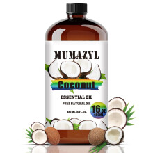 Kokosolie Essenti?le Olie Kokosolie 16 Fl Oz 480ML voor Diffuser Luchtbevochtiger Yoga Reiniging DIY Kaars Zeep Maken Essenti?le Oli?n