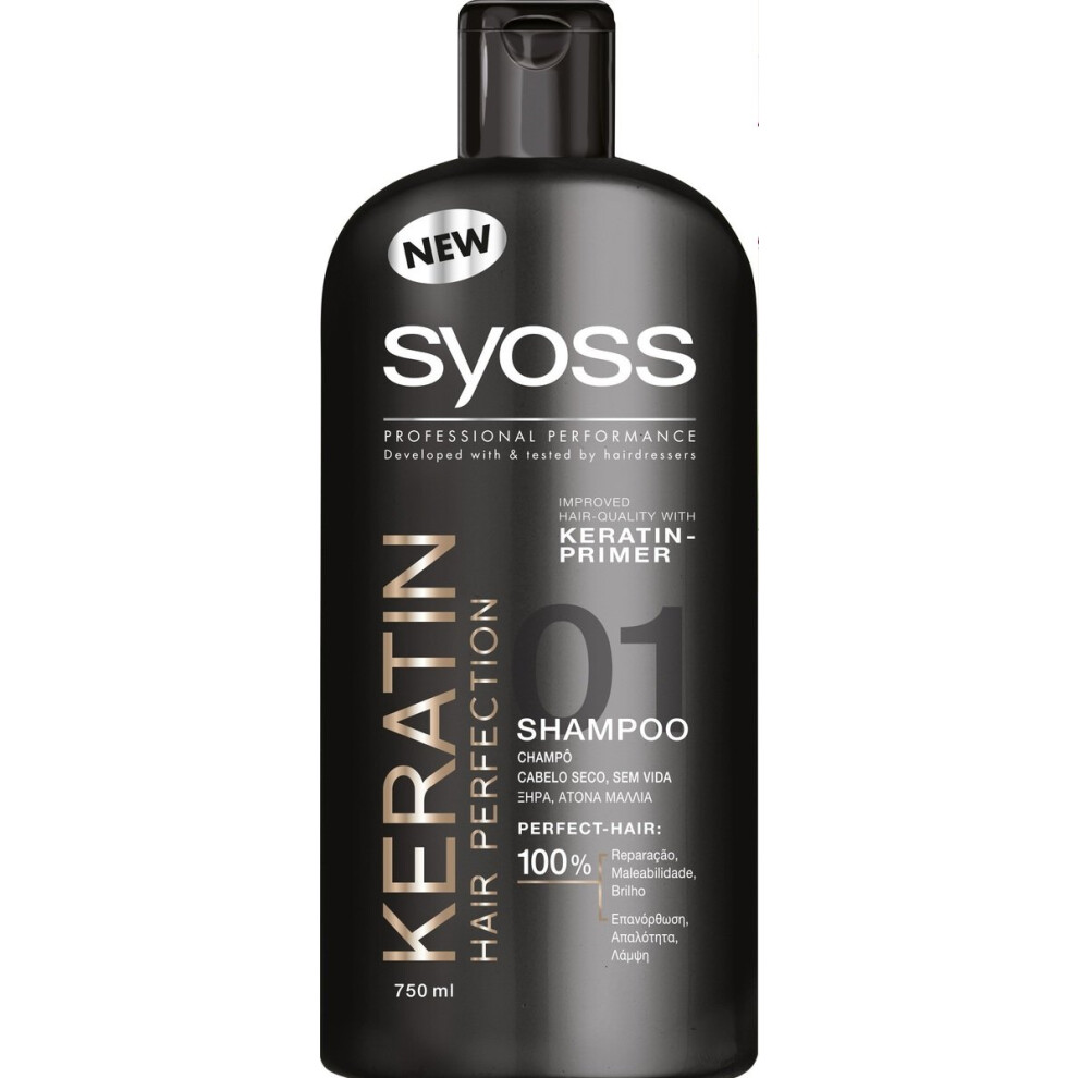 Syoss Yoss Keratin Hair Perfection Shampoo 16.9 Fl Oz (Shampoo 750)