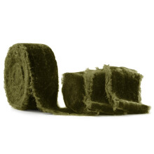 SIMISI RIBBON Sammaleenvihre rispaantunut samettinauha 1,5 tuuman ksintehty vintage nauha joulukuusen lahjapaketointiin ulkona seppele Seppele Hius
