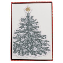 Graphique Tree Holiday Boxed Cards 15er-Set Vintage-Weihnachtsbaum-gestanzte Grußkarten mit Umschlägen 4,75 x 6,625