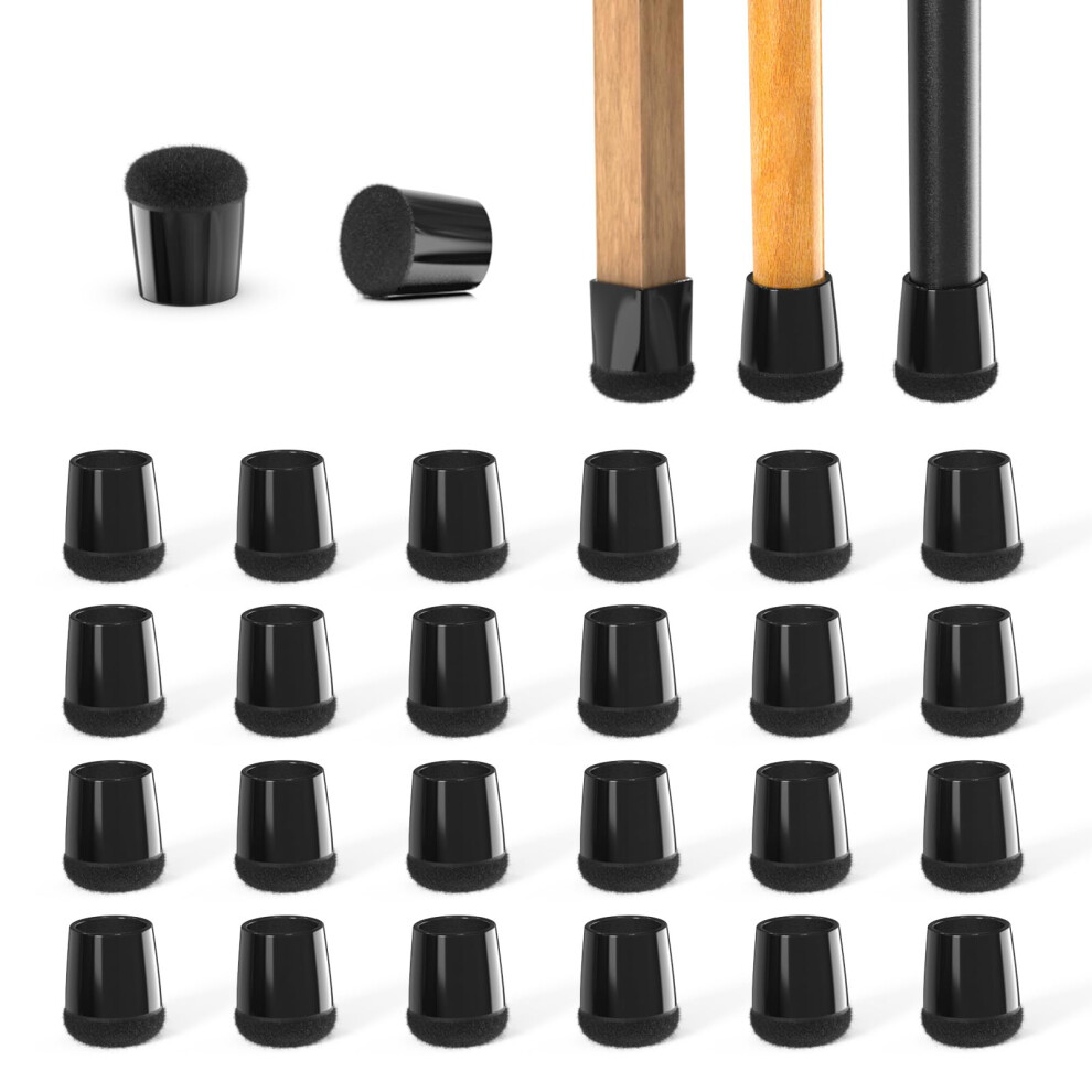 Neicagne 24Pcs Silicone Chair Leg Floor Protectors Chair Leg Caps Protectors Covers With 360 Wrapped Felt Pads Bottom Reduce Noise And Scratch-Resis 768365759413