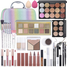 Makeup Kit Til Kvinder Fuldt Kit Makeup S?t Til Piger Teen Kvinder Makeup Gaves?t Med ?jenskygge Palette Foundation Concealer L?bestift b?rster (