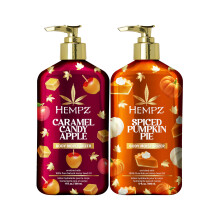 Hempz Lozione per il corpo autunnale Confezione da 2 pezzi Torta di zucca e crema idratante alla mela caramellata Regalo per hostess Routine per