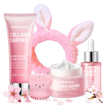 Sakura Huidverzorgingsset voor tienermeisjes Huidverzorgingscadeauset voor tieners 10-12 Hydraterend en verzachtend 5-delig Collageen Huidverzorg