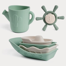 Haakaa Set di giocattoli nautici per il bagnetto del bambino in silicone Set di giocattoli per vasca da bagno in silicone alimentare per i pi? pi