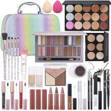 Makeup Kit Til Kvinder Fuldt Kit Makeup S?t Til Piger Teen Kvinder Makeup Gaves?t Med ?jenskygge Palette Foundation Concealer L?bestift b?rster (