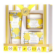 Beekman 1802 Best of the Zest Sunshine Lemon 3-delad Bodycare Gift Set - Rengr nring och terfuktar med mjlksyra & sheasmr Bra fr presenter