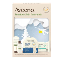 Aveeno Sensitive Skin Essentials -lahjasetti pivittisell kosteuttavalla voideella Daily Moisturizing Body Wash Calm Restore meikinpoistopyyhkeet