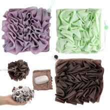 3 st Soap Bar Loofah 2 i 1 Bar Soap Loofah pse kan hlla tvl Effektiv exfoliering fr bad (grn+ kaffe brun+ lila)