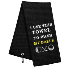Grappige golfhanddoek - ik gebruik dit om mijn ballen te wassen - Geschenken en accessoires voor mannen Geborduurde handdoek voor golftassen met
