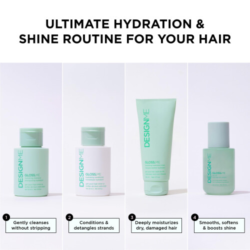 DESIGNME GLOSS.ME Hydration Kit | Feuchtigkeitsshampoo, Conditioner, Maske & Haaröl | Mit Arganöl 2
