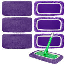 INFICRIME 6 Pack Reusable Microfiber Mop Pads Compatible with Swiffer Sweeper Mop Dry Sweeping Cloths & Wet Mopping Cloths Washable Mop Pads for Su