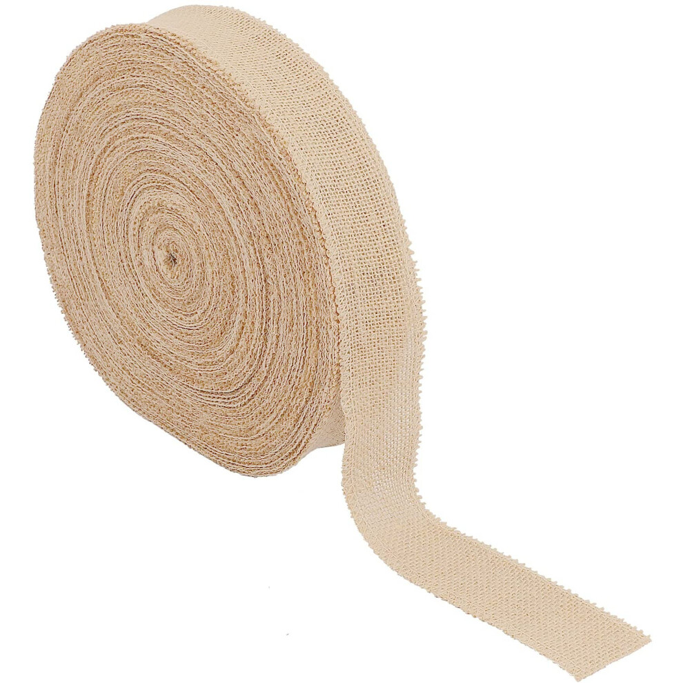 KINJOEK 5 cm Brede 25 Meter Jute Lint - Natuurlijke Jute Stof voor Kerst, Bruiloft, DIY en Decoratie