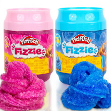Play-Doh Fizzie 2-Pack 1 bote de deux tons rose parfum la fraise 1 bote de deux tons bleu parfum la framboise jouets sensoriels cool cade