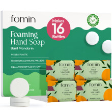 FOMIN-skummende h?nds?be-refill (16 pakke) - Basilikum Mandarin-skummende h?nds?be-tabletter - Hudvenlig skums?be-refill til h?ndvask - G?r 128 f