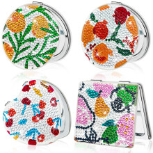 Diamond Art DIY Compact Mirror Pocket Mirror - 4 st hopfllbar brbar spegel - jul- och fdelsedagspresenter fr kvinnor och flickor