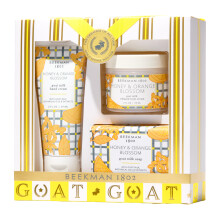 Beekman 1802 Sweet Escape Honey & Orange Blossom 3-delad presentuppsttning fr kroppsvrd - Rengr nring och terfuktar med mjlksyra & sheasm