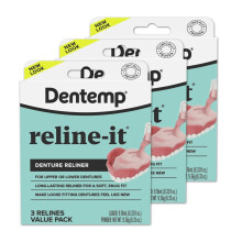 Dentemp Prothese Reline Kit Value Pack - Geavanceerde formule Reline It Prothese Reliner - Protheseset om kunstgebitten voor zowel boven- als onderge