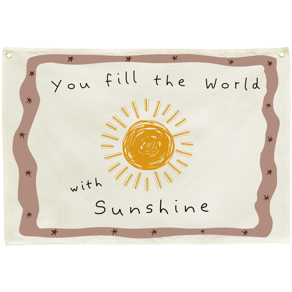 Positive Toddler Kids Growth Stuff For Nursery Bedroom Playroom Above Crib Wall Decor Hanging Rectangular Banner Poster Flag Sign Gift Baby Shower Bi Sioial