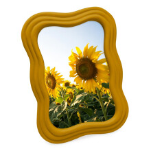 Isaac Jacobs 4x6 Matte Mustard Curved Deco Frame for Tabletop and Wall Display Decorative Art Design Home D?cor Gift (4x6 Matte Mustard)