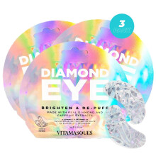 Vitamasques Diamond Eye Pads Confezione da 3 - Patch per occhi lenitivi e rigeneranti Cura della pelle coreana Riduce le linee sottili, il gonfio