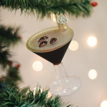 Old World Christmas Espresso Martini Glass Blown Ornament for Christmas Tree Handcrafted Holiday Decoration Adult Beverages Collection