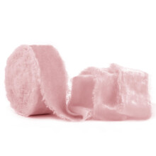 Cinta SIMISI de terciopelo rosa empolvado deshilachado de 3,8 cm, hecha a mano, estilo vintage, para envolver regalos de Navidad, coronas, acceso