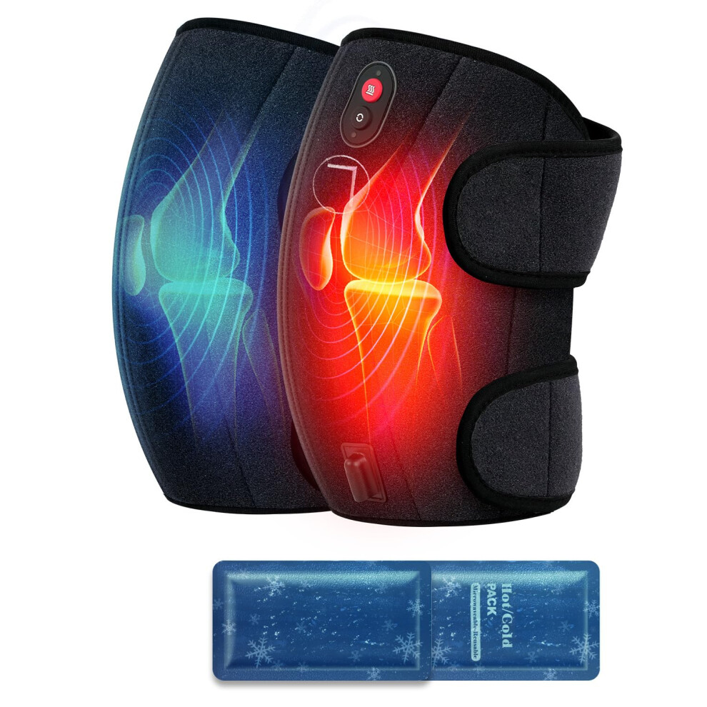 Coococo Knee Massager With Heat/Cold Fsa Eligible Heated Knee Brace Wrap Warmer For Pain Relief Knee Heating Pad For Dad Mom Husband Wife