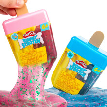 Play-Doh Melty Pop Super Stretch 2-Pack Parfums Myrtille et Pastque Rutilisables Conteneurs de Stockage de Glaces Pop Jouets Sensoriels Cool Ca