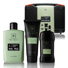 Yard House Hudvrdspresent fr mn - Eucalyptus & Mint Body Wash Lotion & Deodorant i resefodral - Premium Grooming Kit fr mn - Fars Dag Fdels