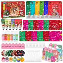 60 st Christmas Spa Party Supplies Set - 6 Spa Day Kits med ansikte/lpp/gon/hand/fotvrd Festlig spa presentset fr vernattning Semesterfester