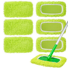 ZEHRAI 6 pices tampons de vadrouille rutilisables en microfibre compatibles avec la vadrouille Swiffer Sweeper, housse de vadrouille plate humi